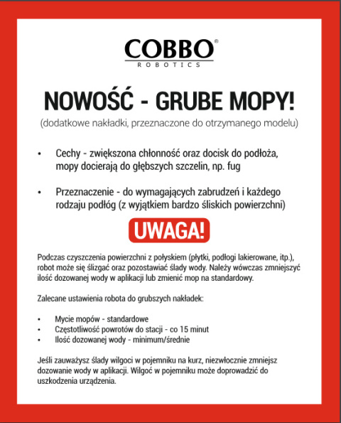 Nakładki mopujące 5mm 2szt. COBBO PRO 28 3D ULTRA Nakładki mopujące 5mm 2szt. COBBO PRO 28 3D ULTRA