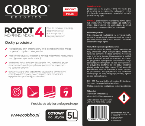 Płyn do robotów sprzątających ze stacją samoczyszczącą 5000ml Płyn do robotów sprzątających ze stacją samoczyszczącą 5000ml