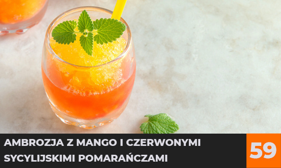 Ambrozja z mango i czerwonymi sycylijskimi pomarańczami