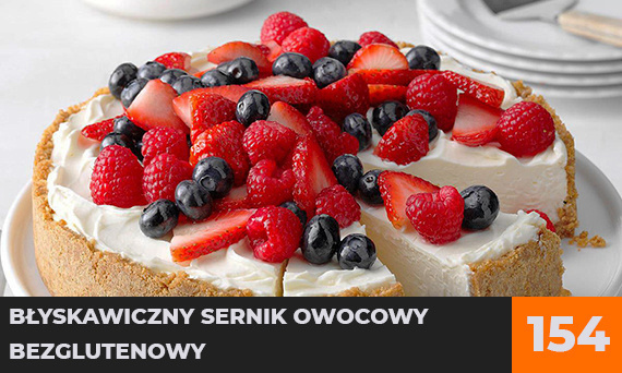 Błyskawiczny sernik owocowy bezglutenowy