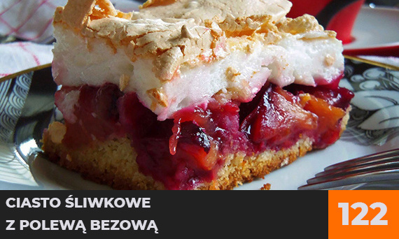 Ciasto śliwkowe z polewą bezową