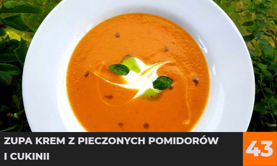 Zupa krem z pieczonych pomidorów i cukinii