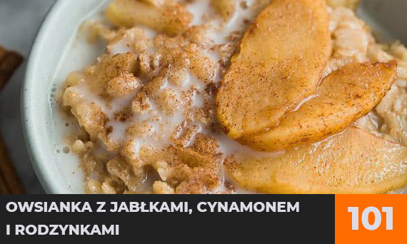 Owsianka z jabłkami, cynamonem i rodzynkami