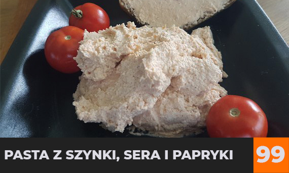 Pasta z szynki, sera i papryki