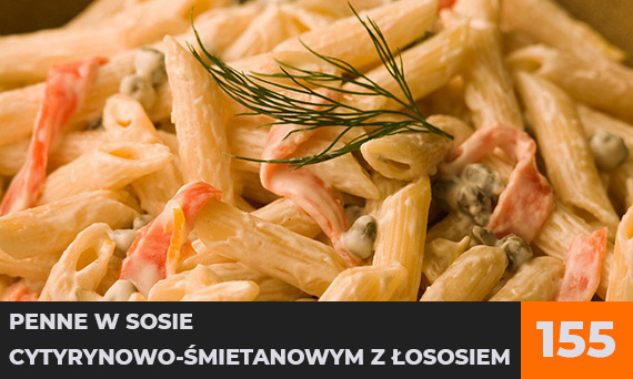 Penne w sosie cytrynowo-śmietanowym z łososiem