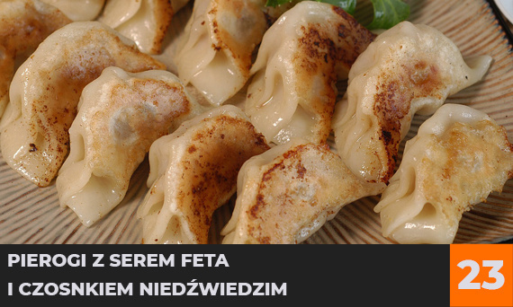 Pierogi z serem feta i czosnkiem niedźwiedzim
