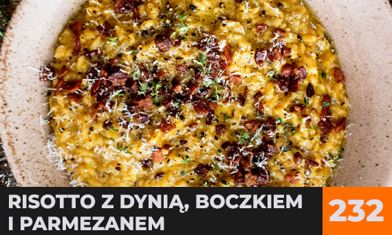 Risotto z dynią, boczkiem i parmezanem