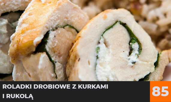 Roladki drobiowe z kurkami i rukolą