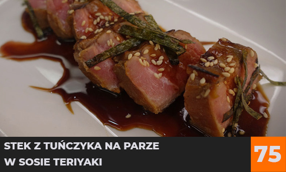 Stek z tuńczyka na parze w sosie teriyaki