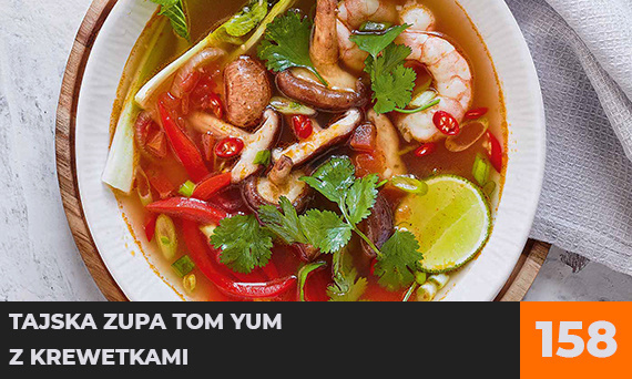 Tajska zupa Tom Yum z krewetkami