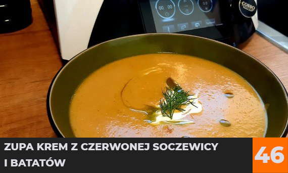 Zupa krem z czerwonej soczewicy i batatów