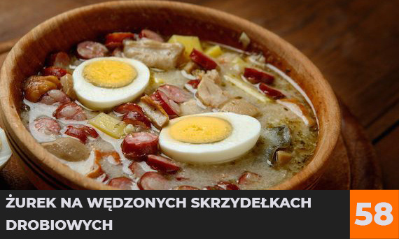 Żurek na wędzonych skrzydełkach drobiowych